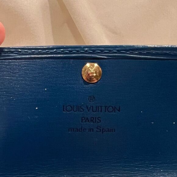 Vintage Louis Vuitton Epi Leather Keyring Case Key Holder Blue VGC - Picture 8 of 10